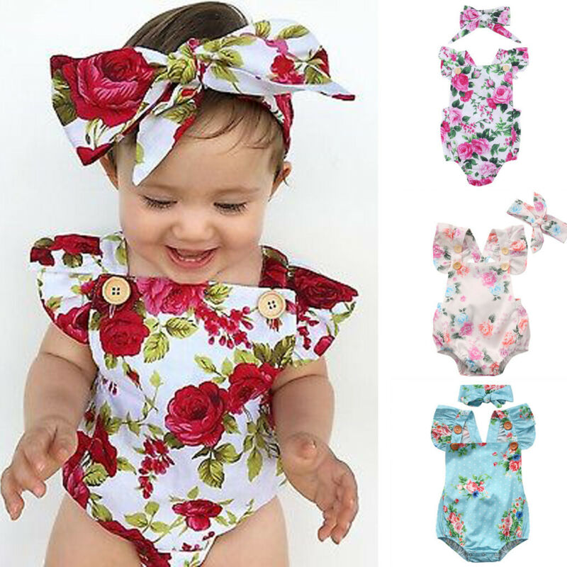 Romper Jumpsuit with Headband for Baby Girl online