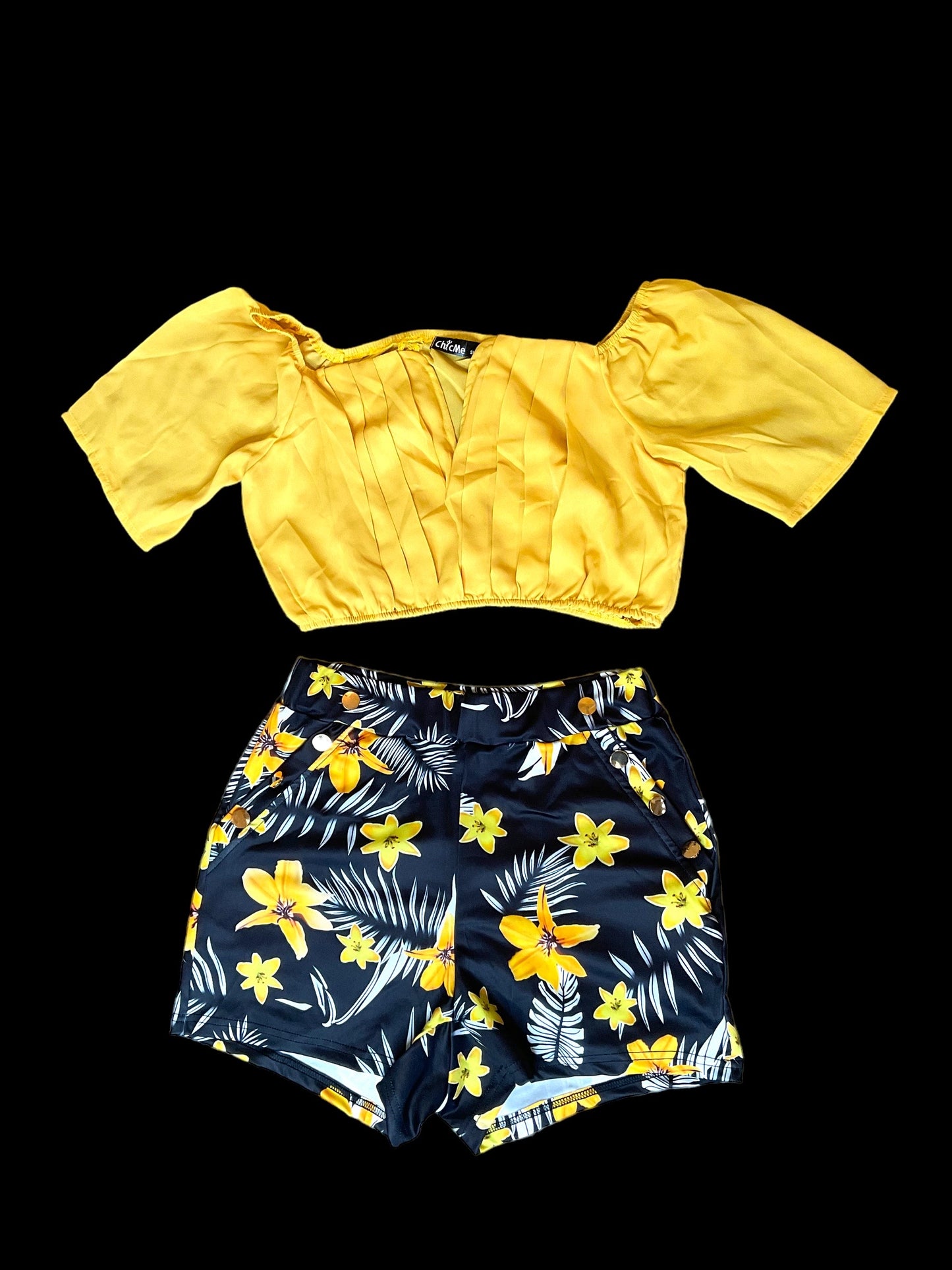 Tropical Print Shorts Set