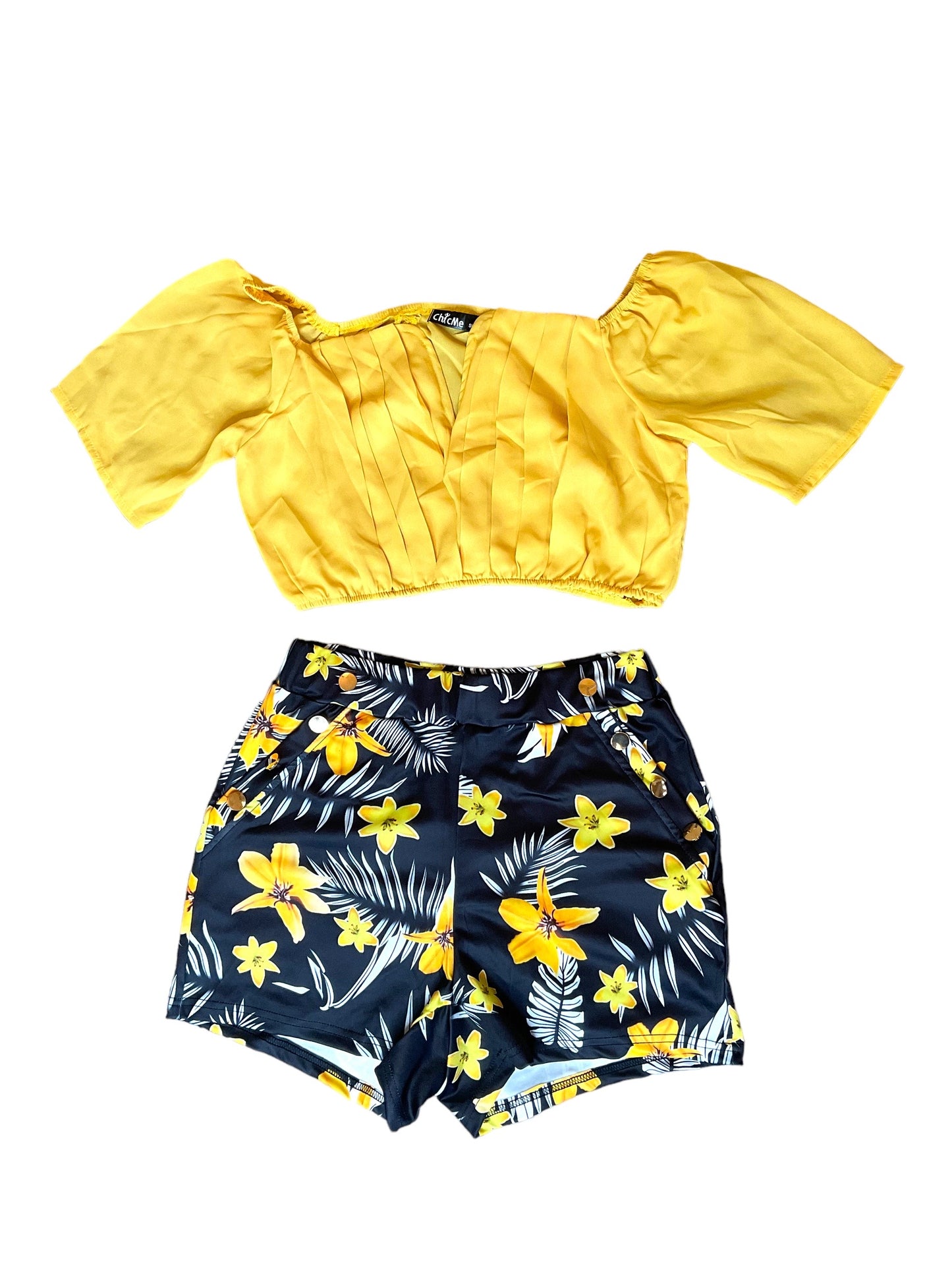 Tropical Print Shorts Set